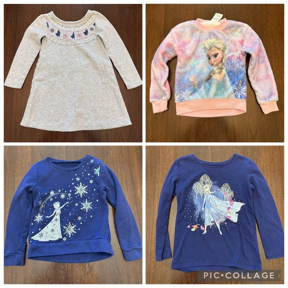 Disney Frozen Elsa Sweatshirts and Dress Lot Size 4T